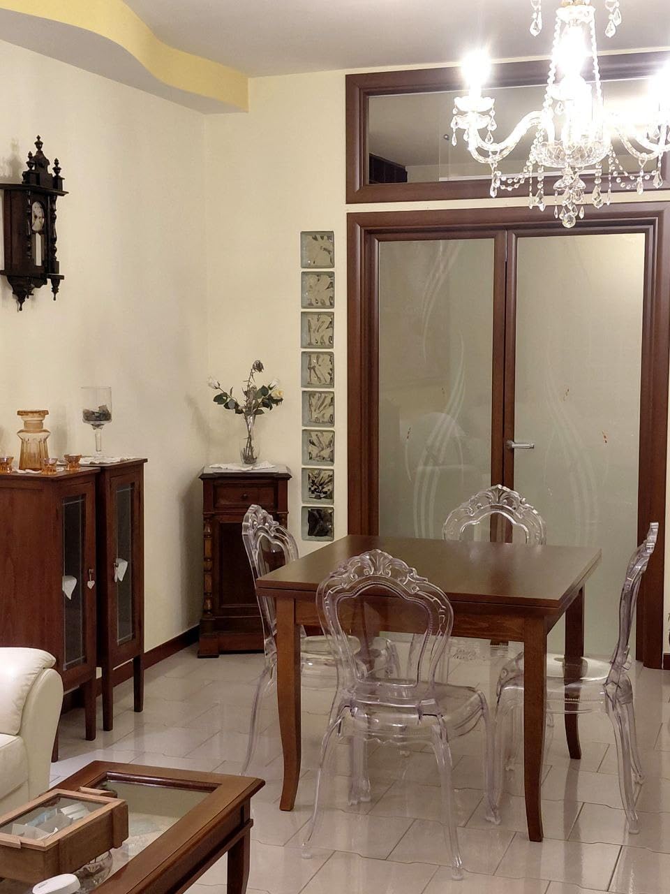 Baroni Home sedia bambù 4 pezzi policarbonato
