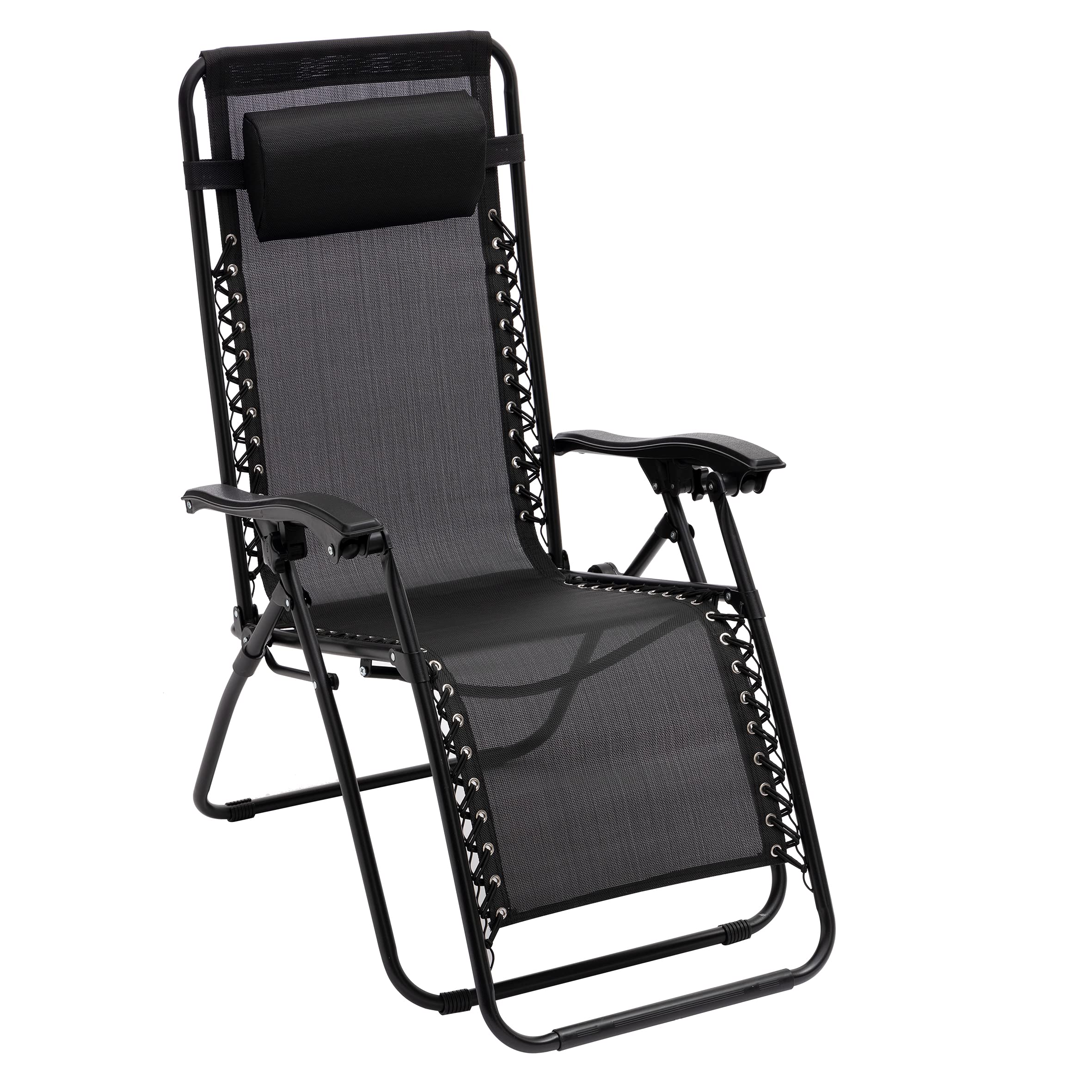 Baroni Home sdraio zero gravity pieghevole giardino nero