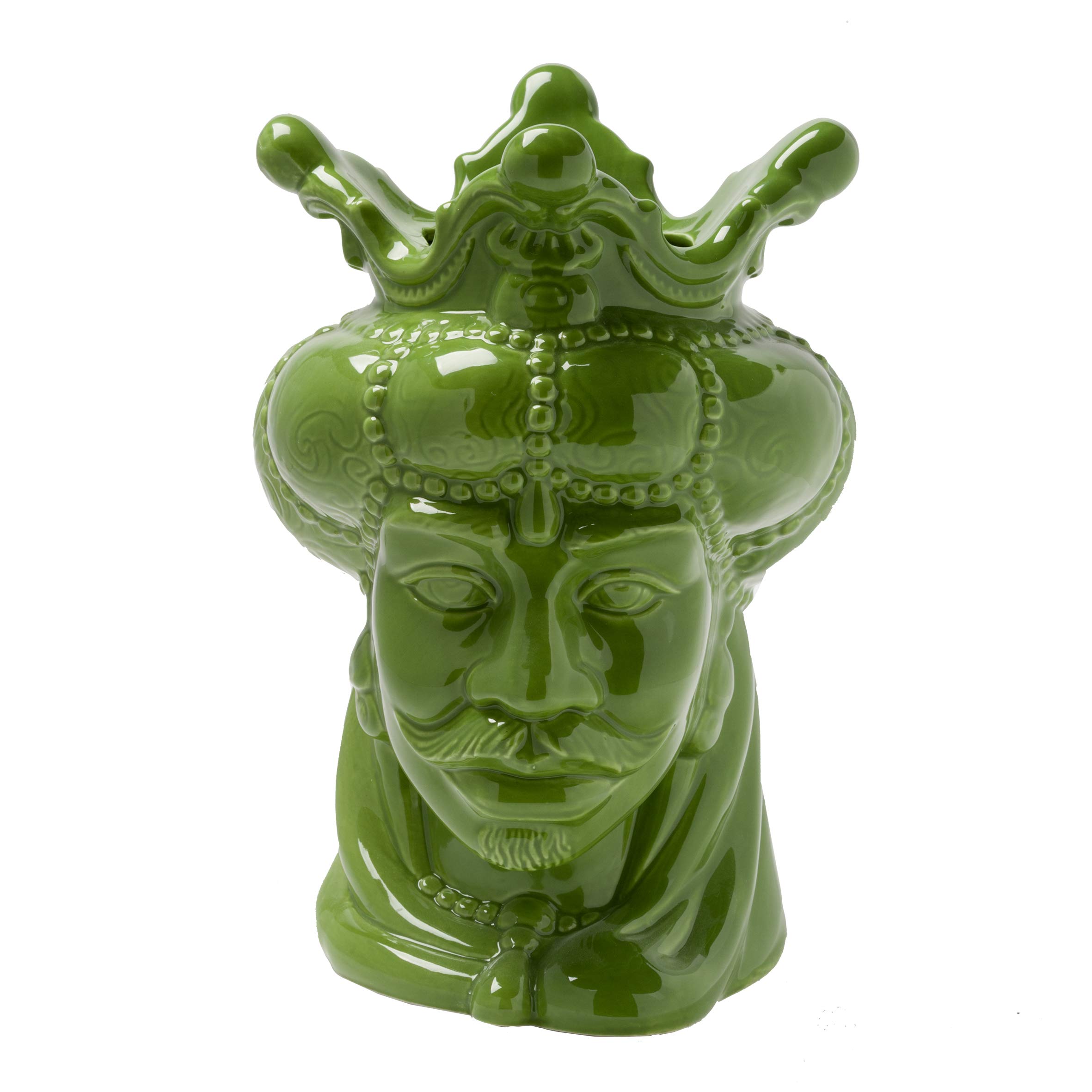 Baroni Home testa di moro ceramica regina gialla 24 cm