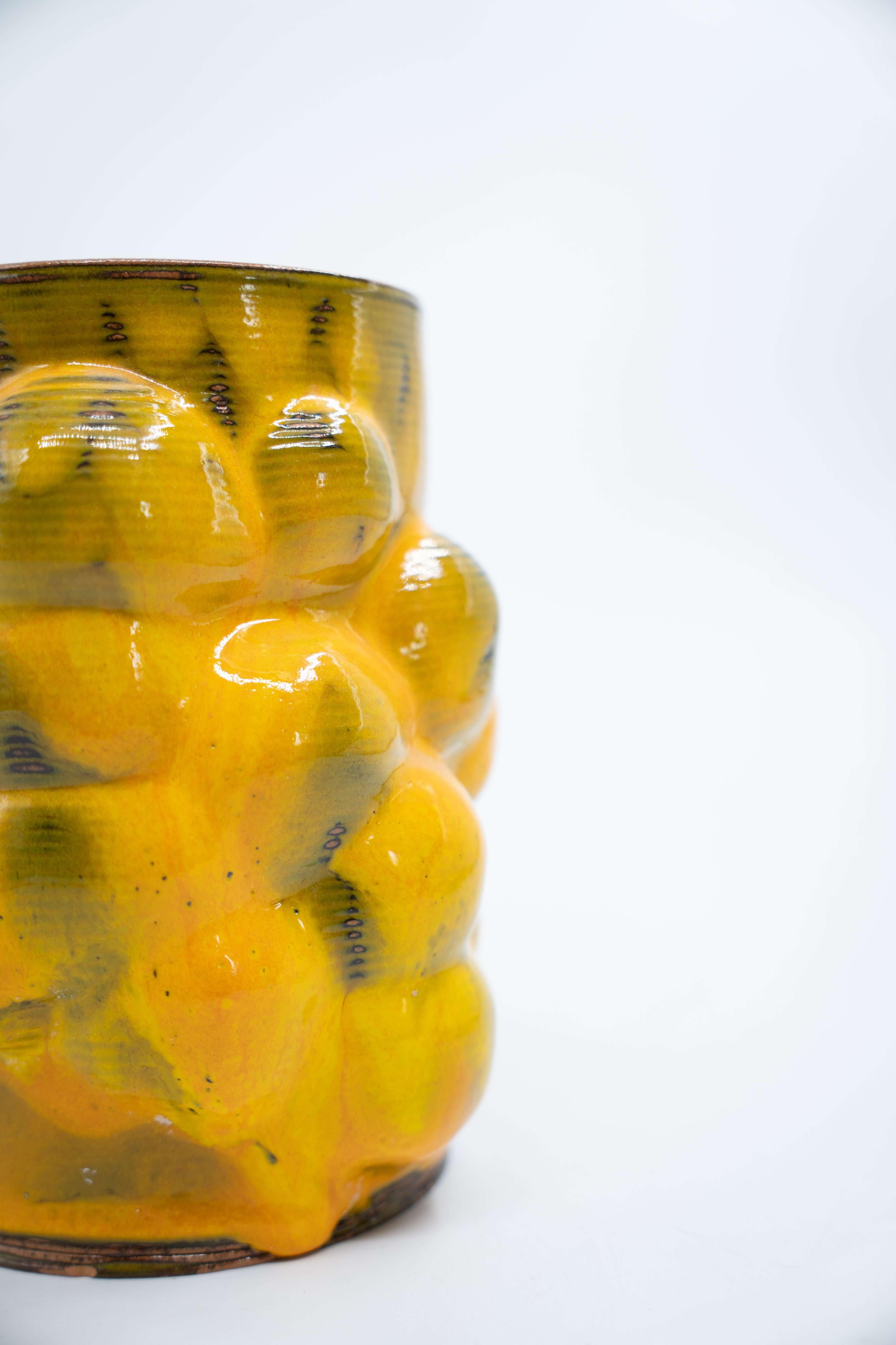 SuperForma Bolle 05 vaso ceramica smalto giallo