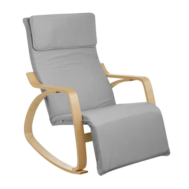 Baroni Home sedia a dondolo tessuto grigia 67x82x98 cm