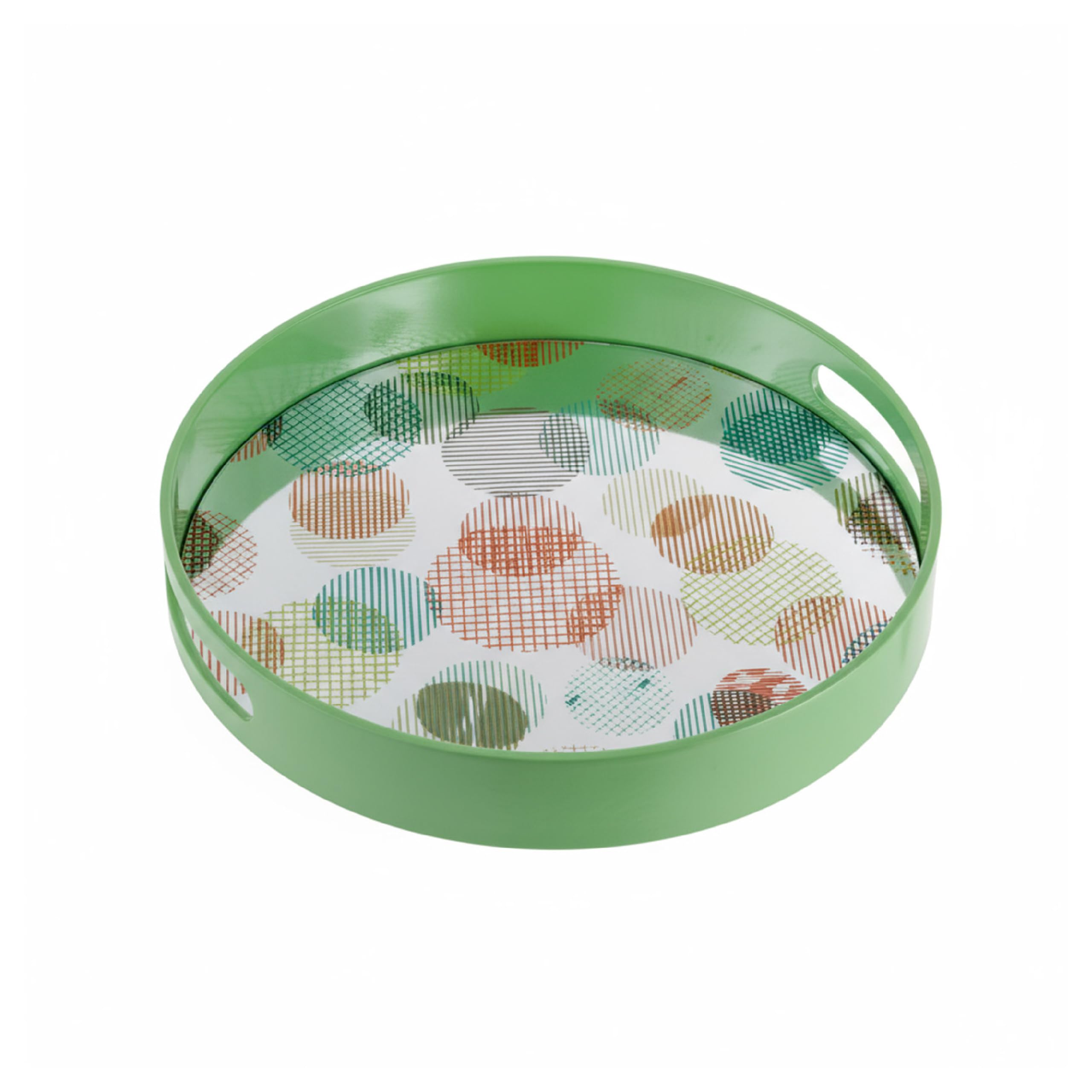 Baroni Home Vassoio Vetro Rettangolare Astratto Rosso 40x24 cm