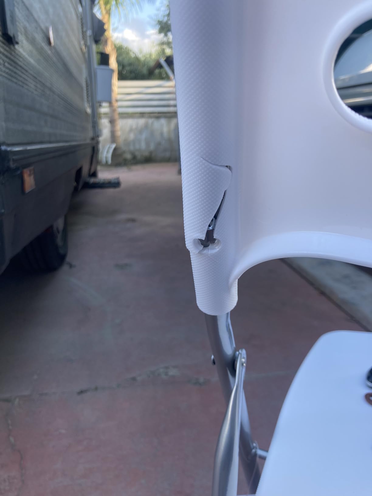 Baroni Home Sedia Pieghevole Bianca 1 Pezzo Acciaio