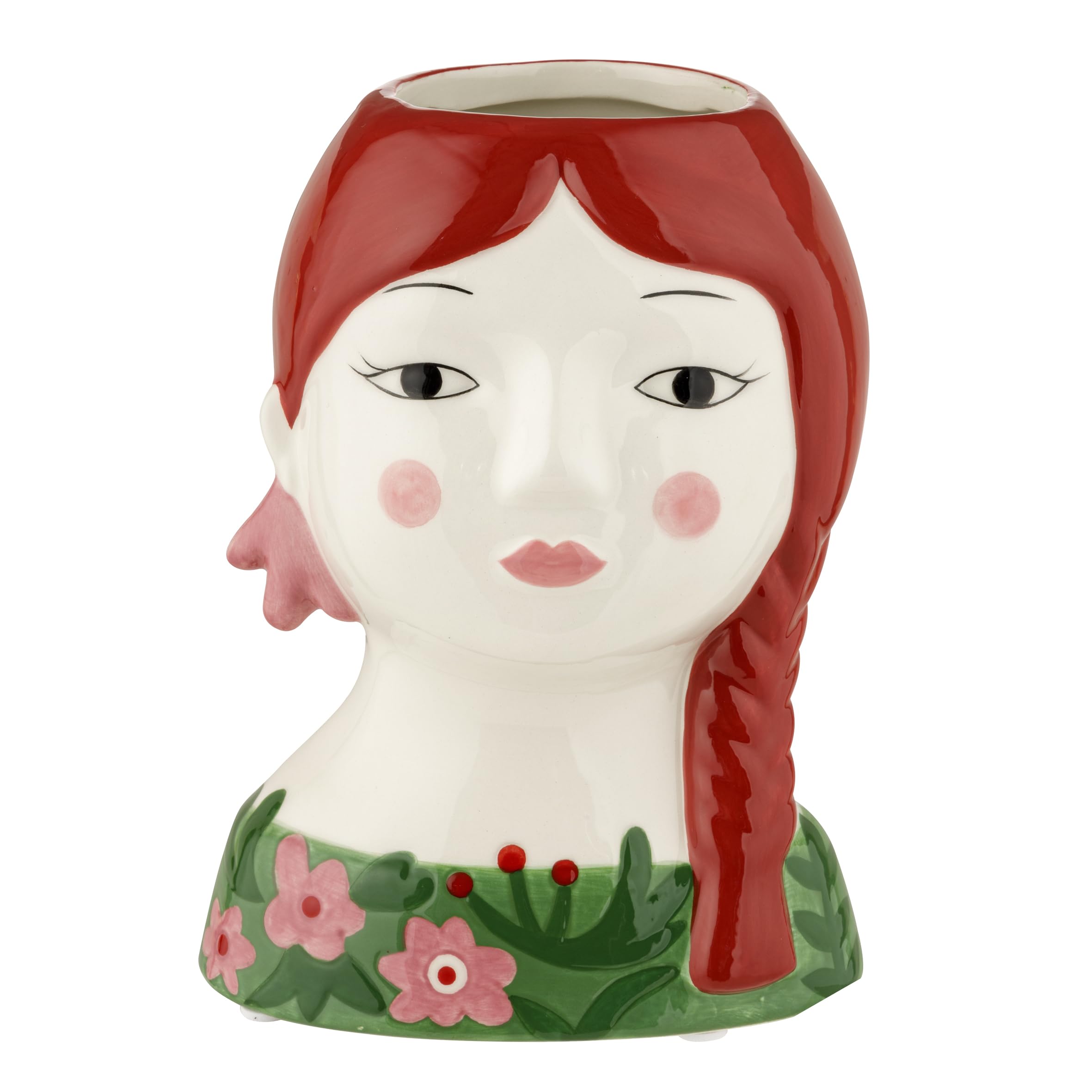 Baroni Isotta Vaso Ceramica Rosso Grande 15x11x18 cm