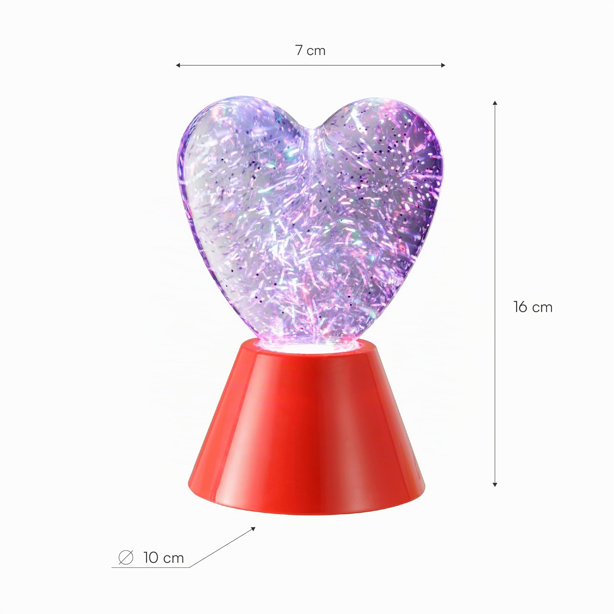 Baroni Home lampada tavolo LED cuore 11x16 cm USB
