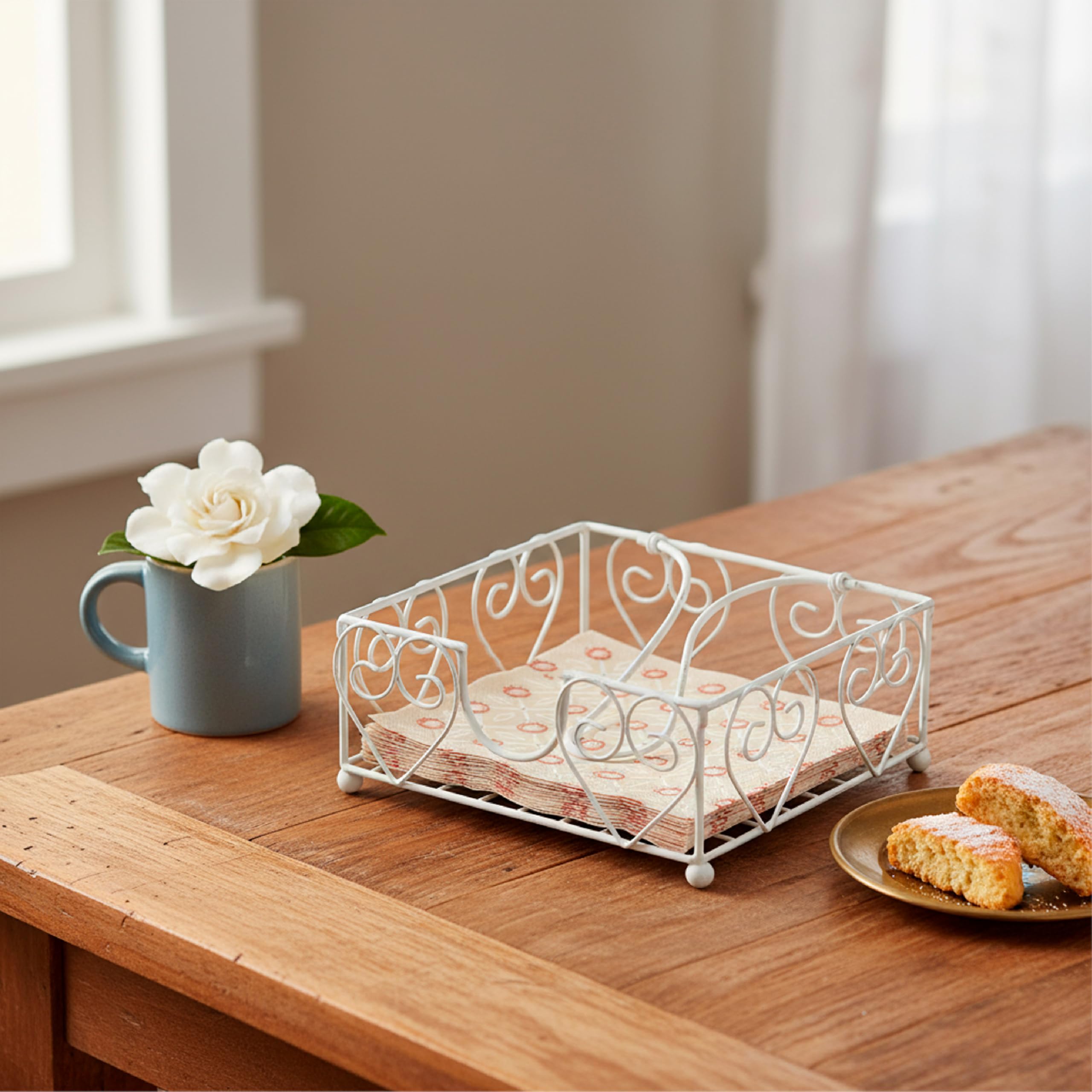 Baroni Shabby Chic portatovaglioli in ferro 20x20x8 cm