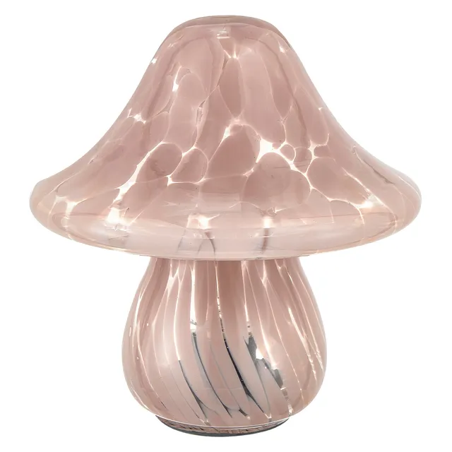 Baroni Home Fungo Rosa lampada da tavolo in vetro 18 cm