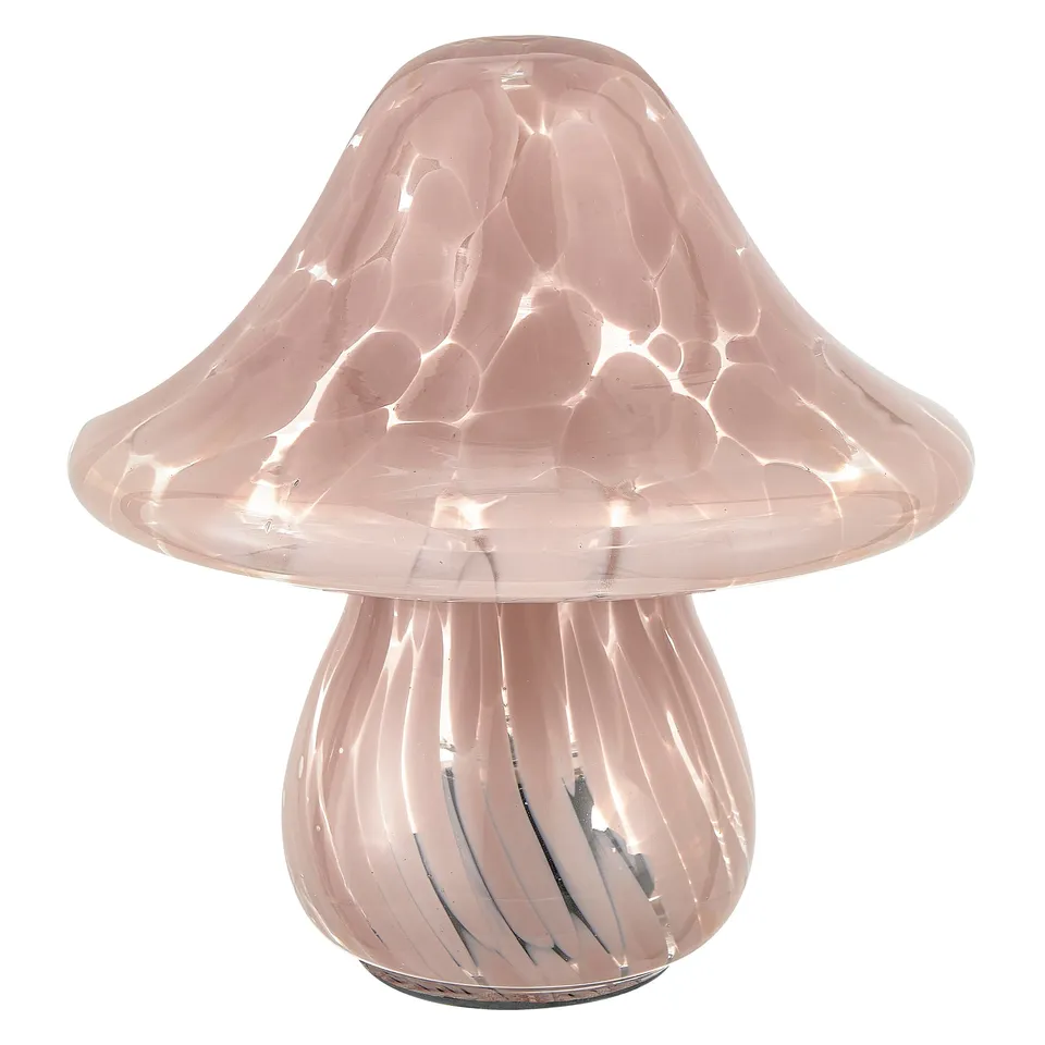Baroni Home Fungo Rosa lampada da tavolo in vetro 18 cm