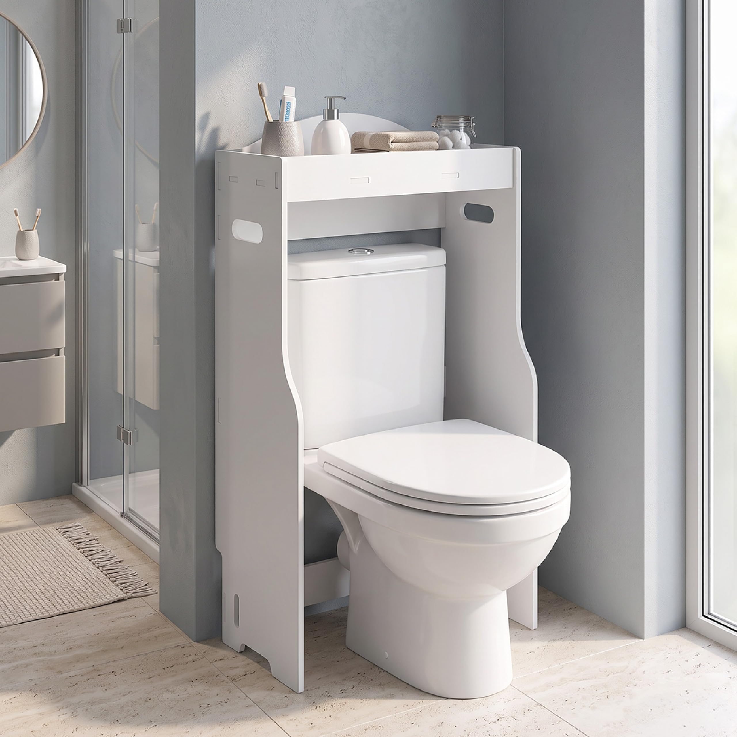 Baroni Home Mobile Sopra WC 1 Ripiano 48x20x90 cm Plastic Wood