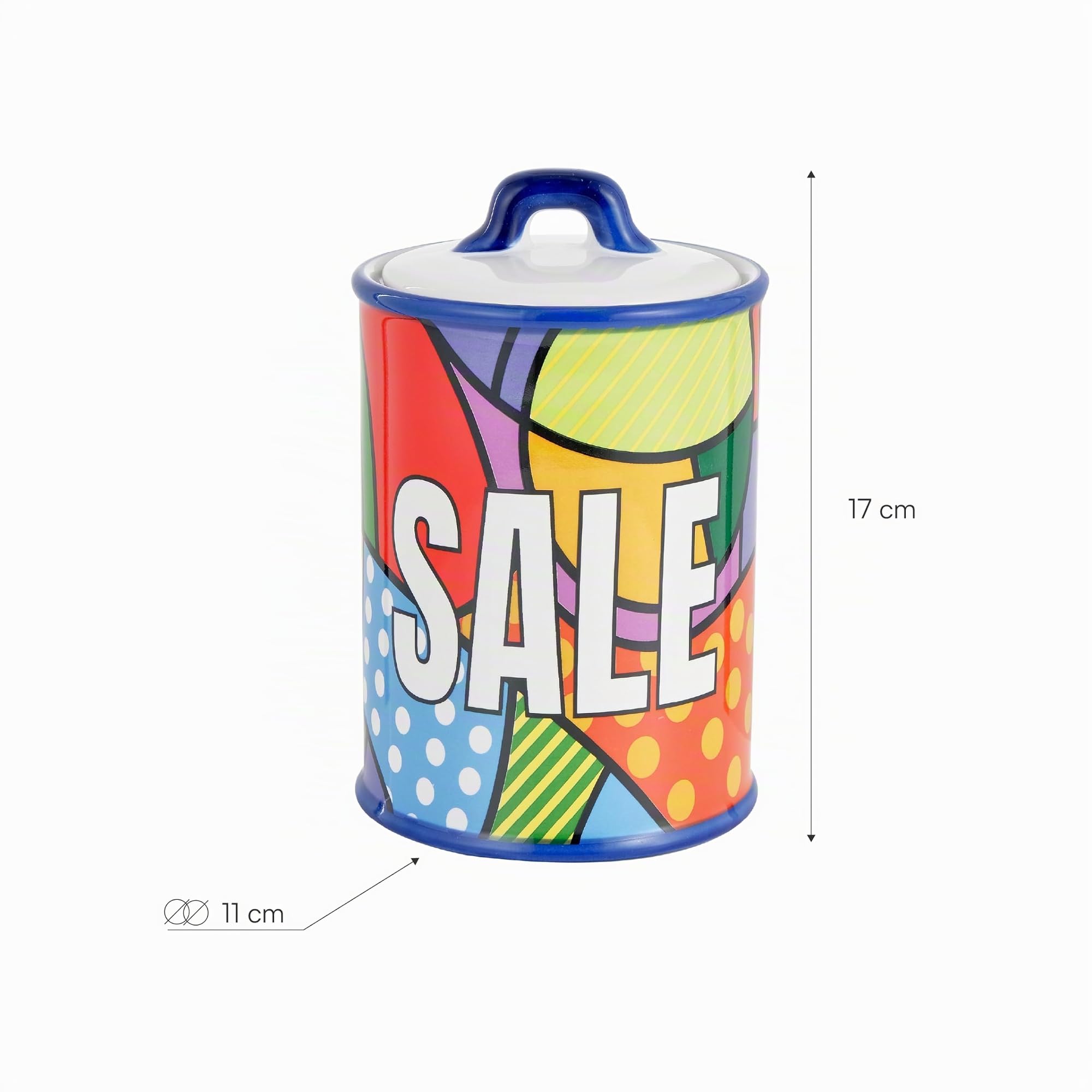 Baroni Home Linea Pop Barattolo Sale Ceramica 11x11x17
