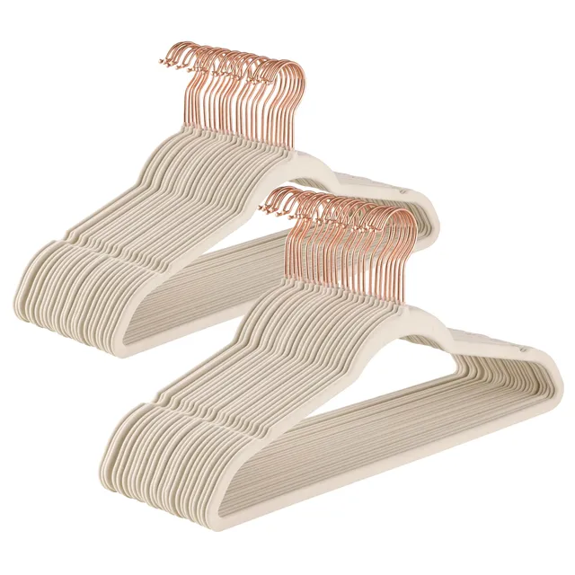 Baroni Home Grucce Velluto Panna 50 Pezzi 44,5 cm antiscivolo