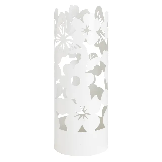 Baroni Home Portaombrelli Flowers Bianco Metallo 19x19x49