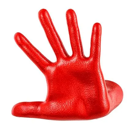 Baroni Home Mano Stop statuetta rossa resina