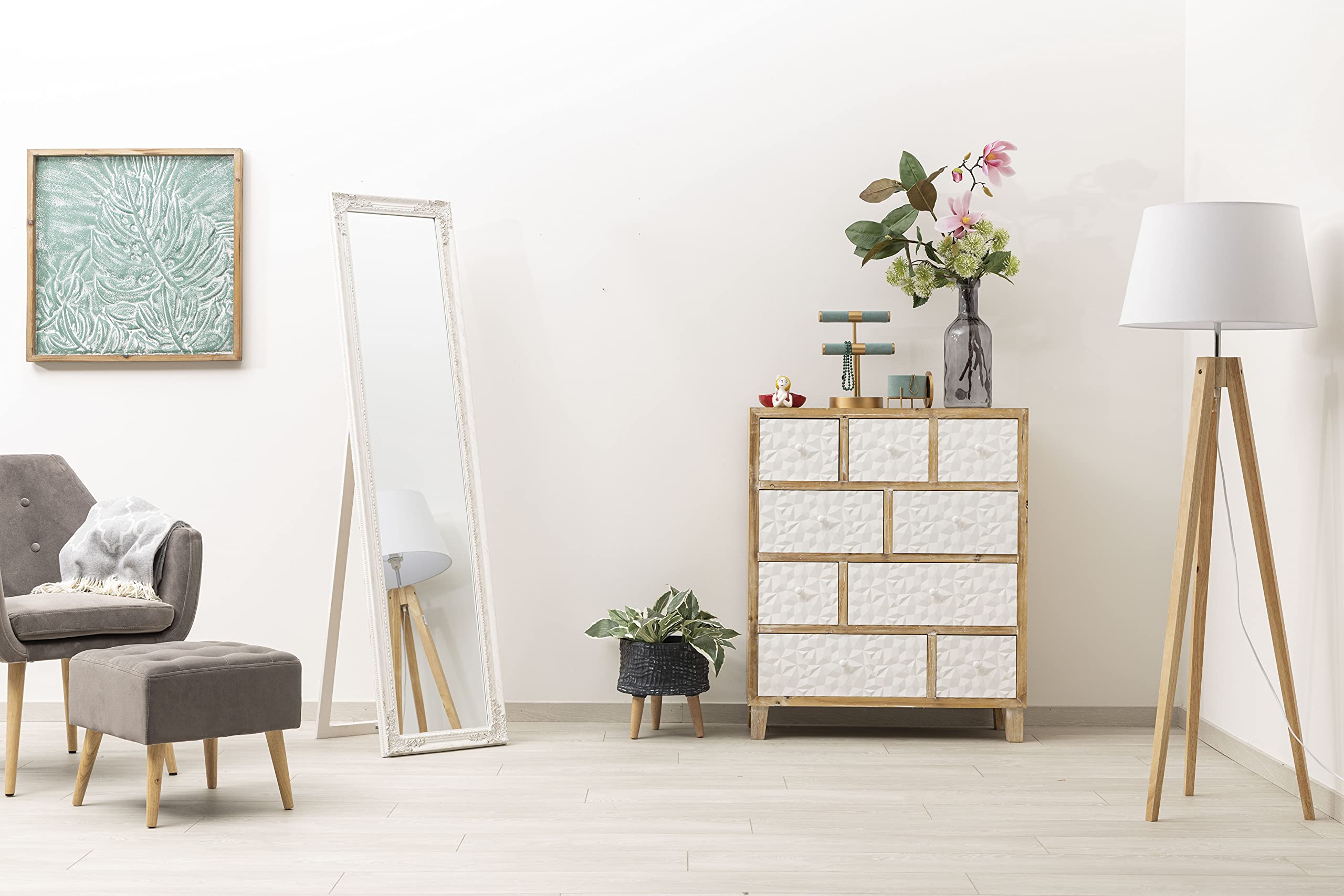 Baroni Home Montemaggi Specchio da Terra 40x160 cm Bianco