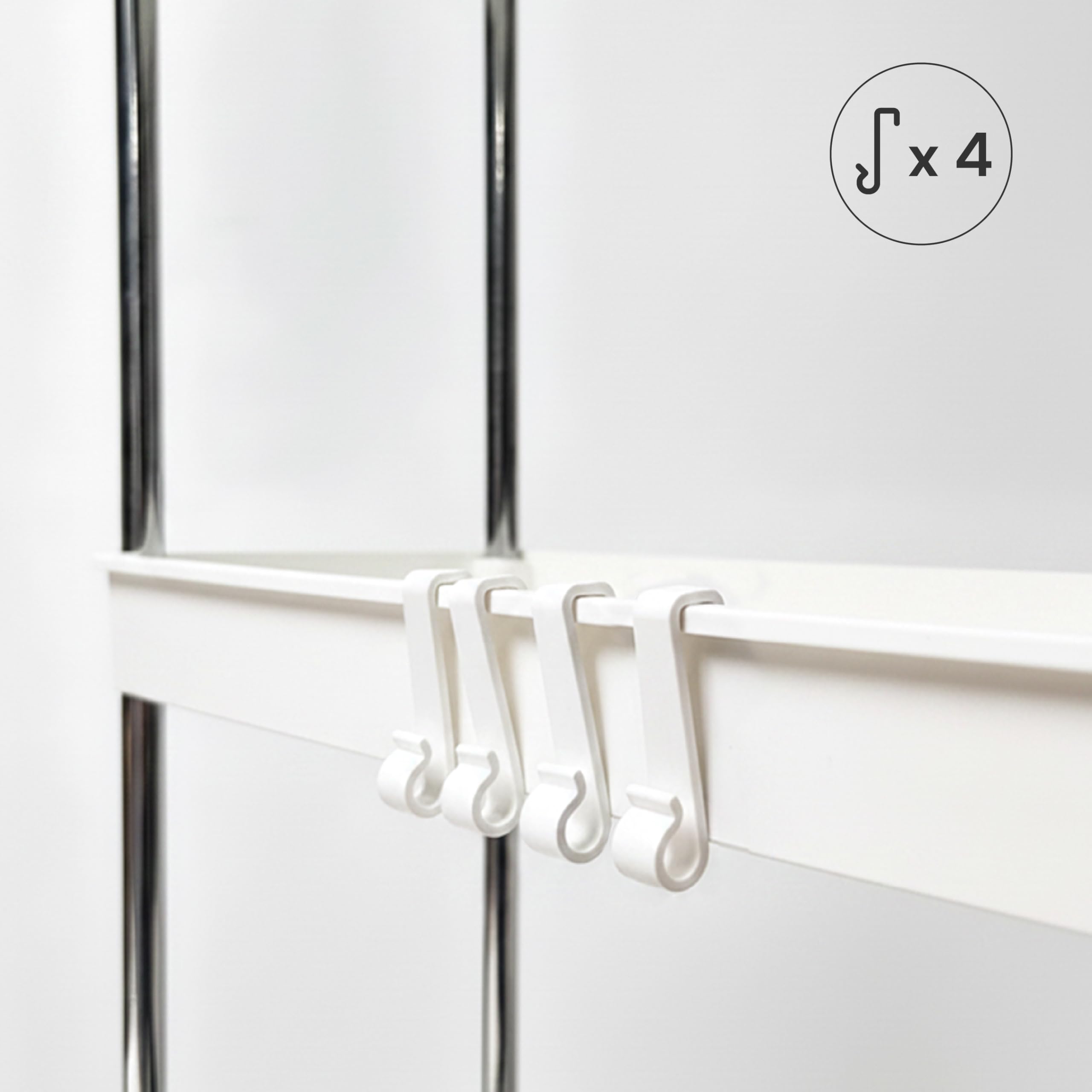 Baroni Home Carrello Portaoggetti 4 Ripiani Bianco 36x15x84 cm