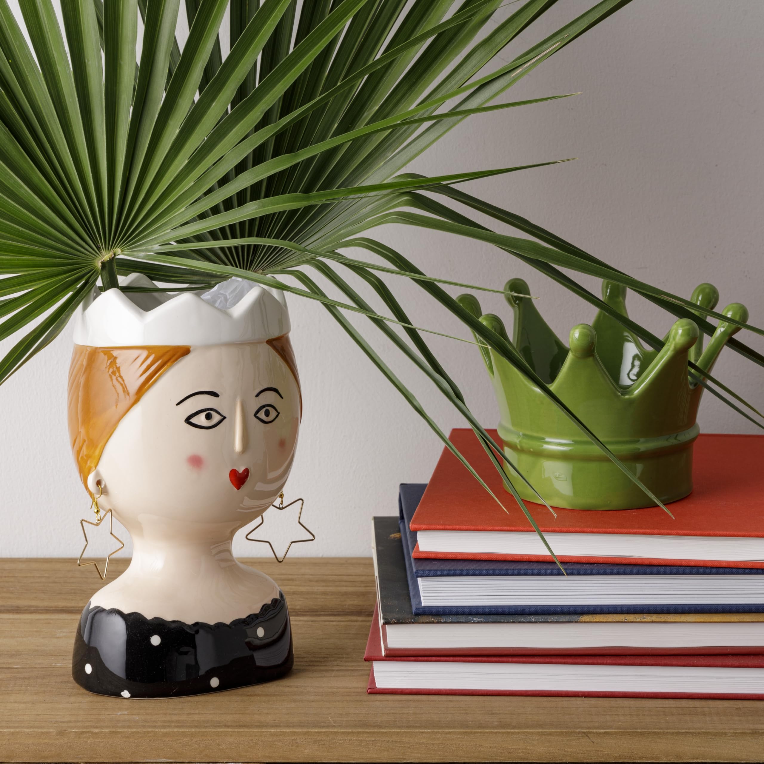 Baroni Home Girl Coroncina Bianca Vaso Ceramica 12x11x20 cm