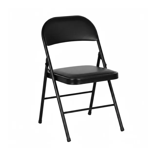 Baroni Home Sedia Pieghevole Nera Imbottita 45x48x77 cm 1 Pezzo