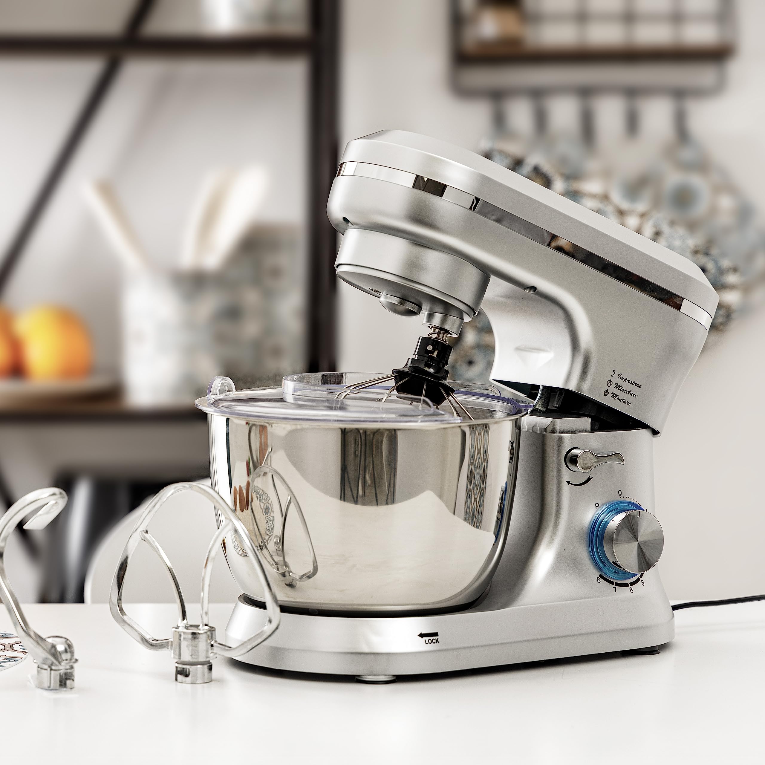 Baroni impastatrice planetaria 1000W 4,5L acciaio 6 velocità