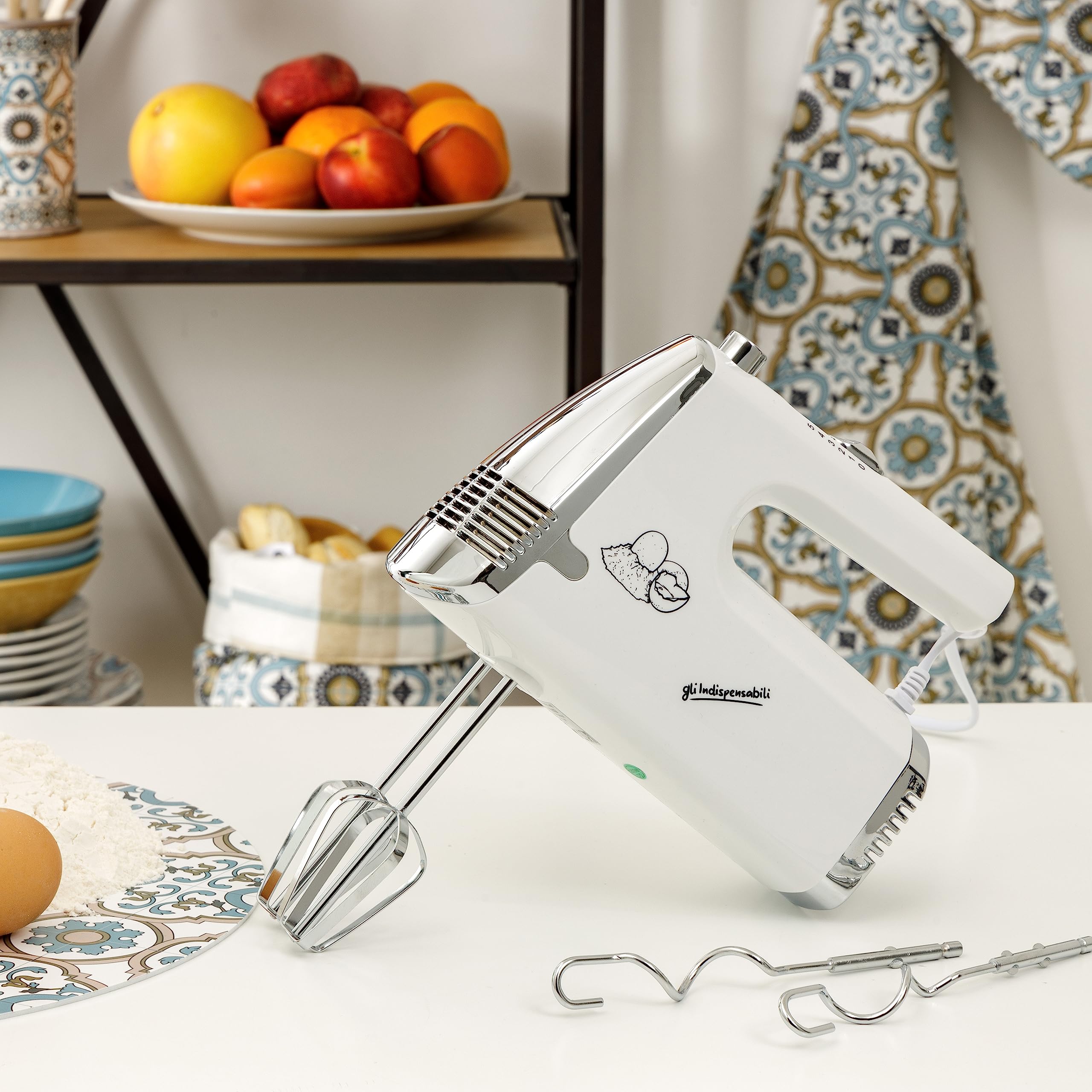 Baroni Home Sbattitore Elettrico 100W 5 Velocità Bianco