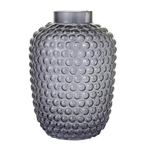 Baroni Home vaso vetro pallini rossi 20x20x18 cm decorato