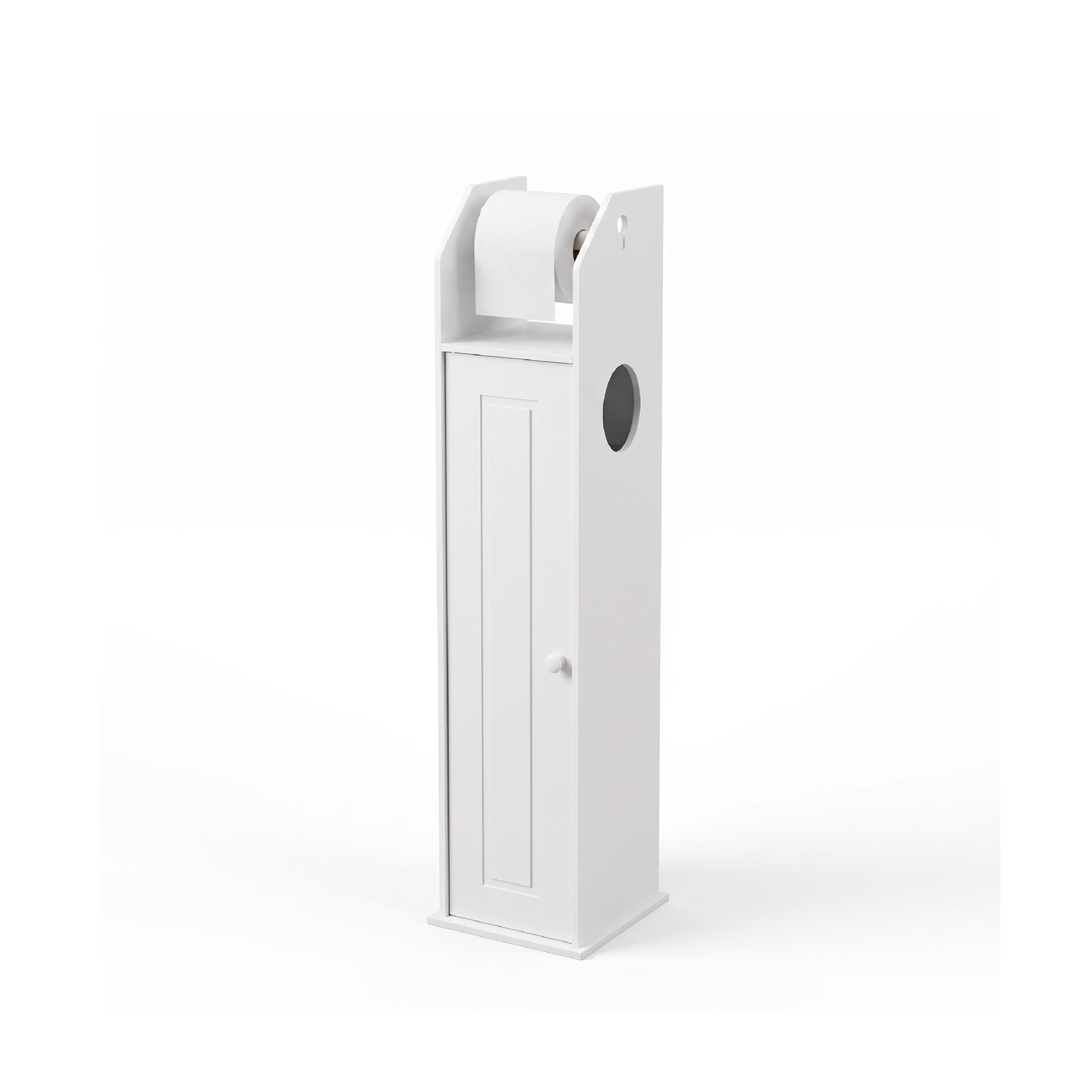 Baroni Home Mobiletto Porta Carta Igienica Anta Traforata 15x15x80 cm