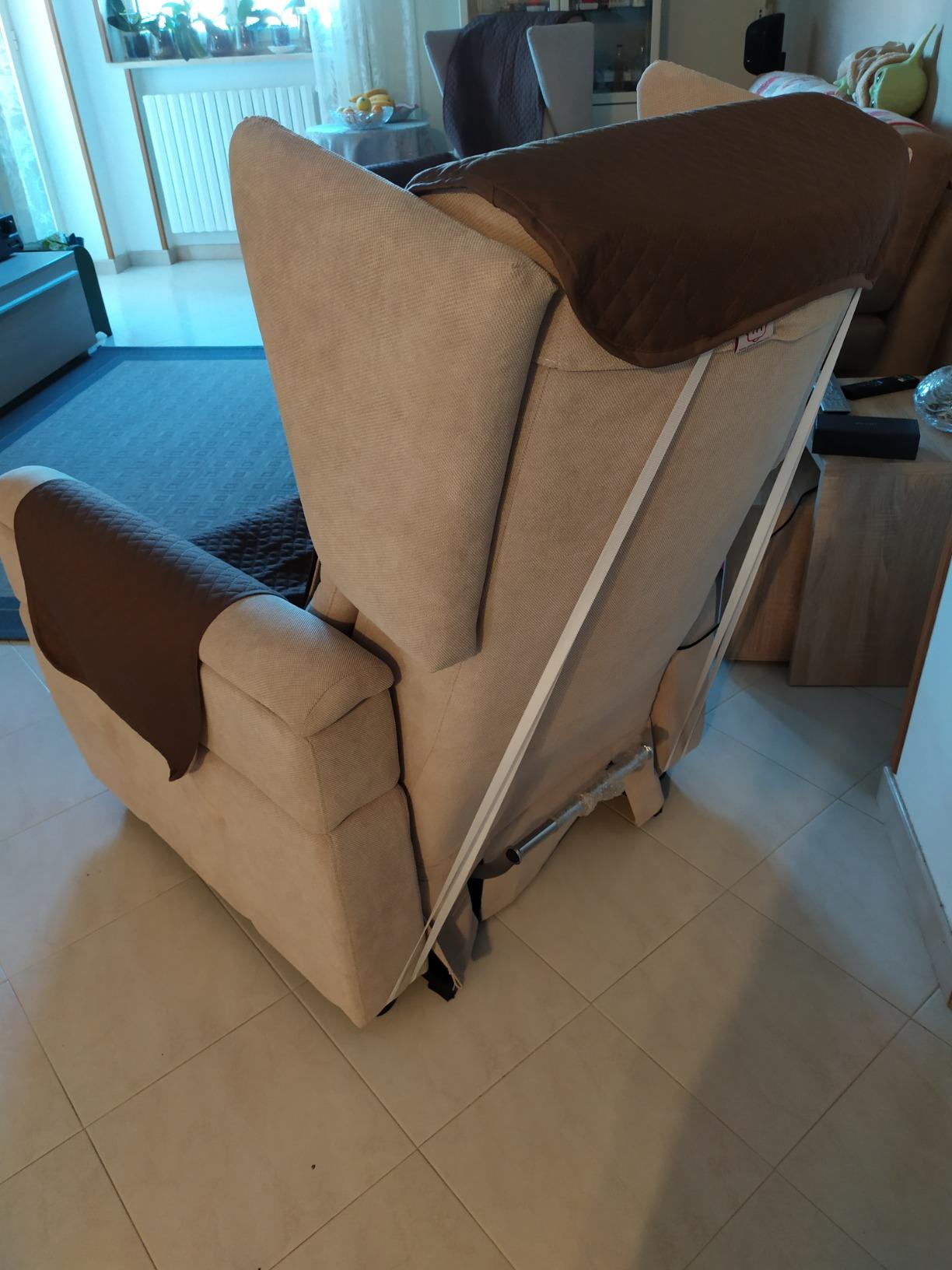 Textilhome Luka copripoltrona relax beige 55 cm reversibile