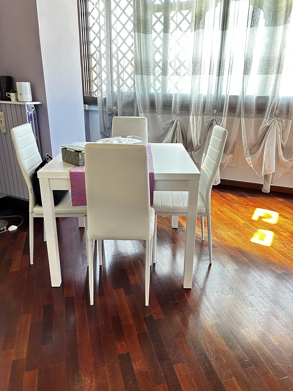 Baroni Home Set 4 Sedie da Pranzo Nero 40x48x96 cm