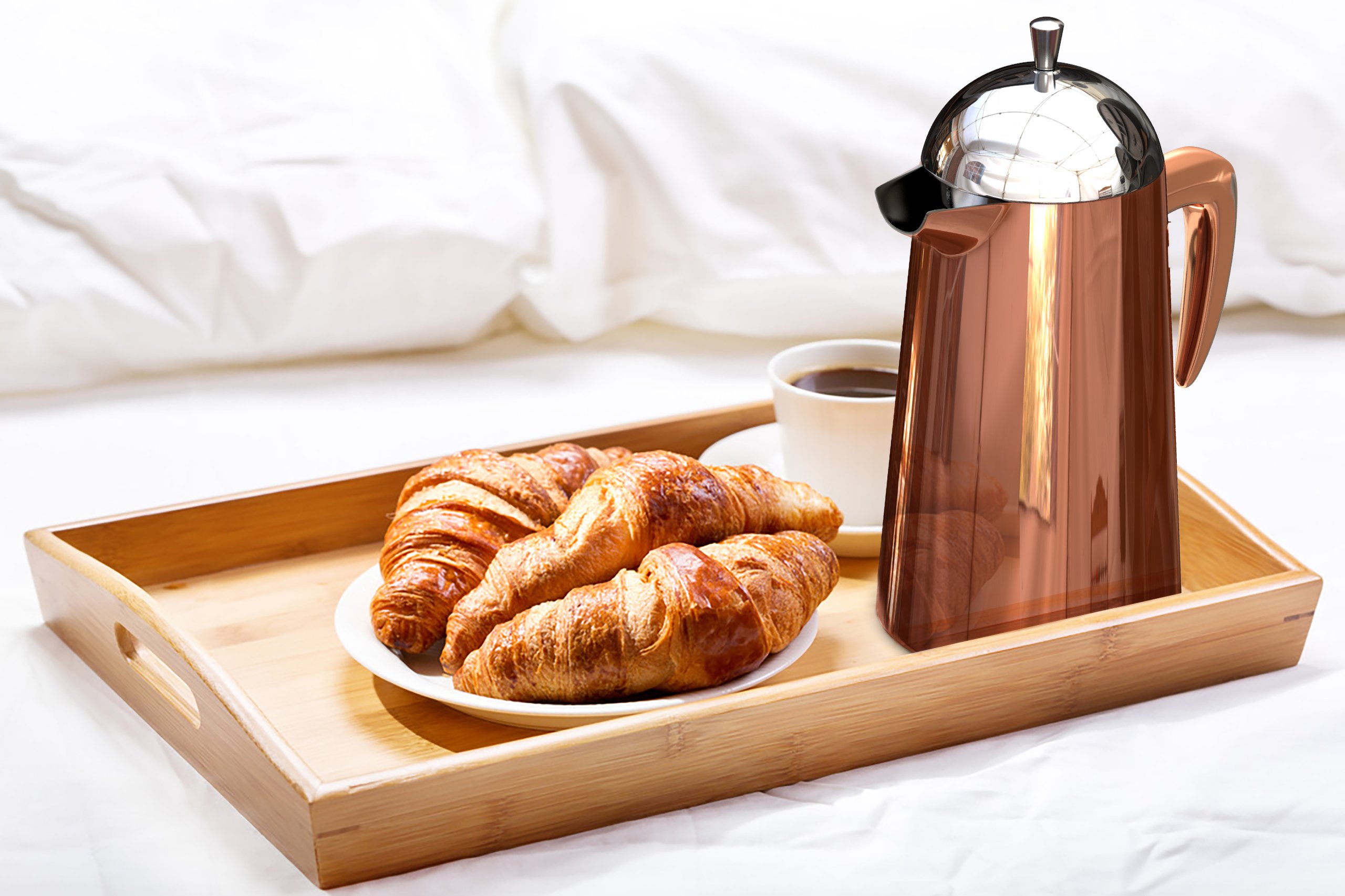 bonVIVO Aromo Caffettiera French Press 1000 ml Acciaio Inox