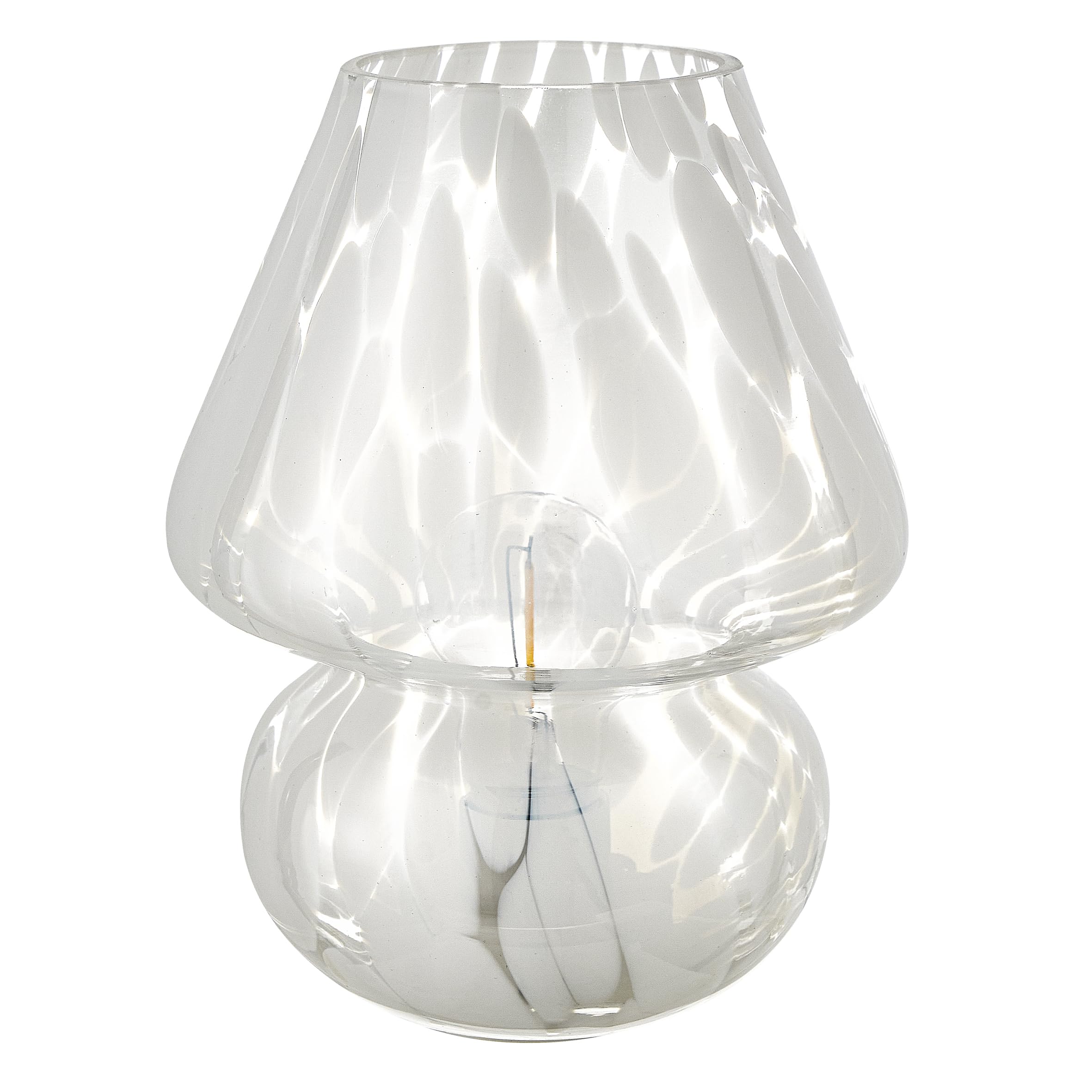 Baroni Home Fungo Rosa lampada da tavolo in vetro 18 cm