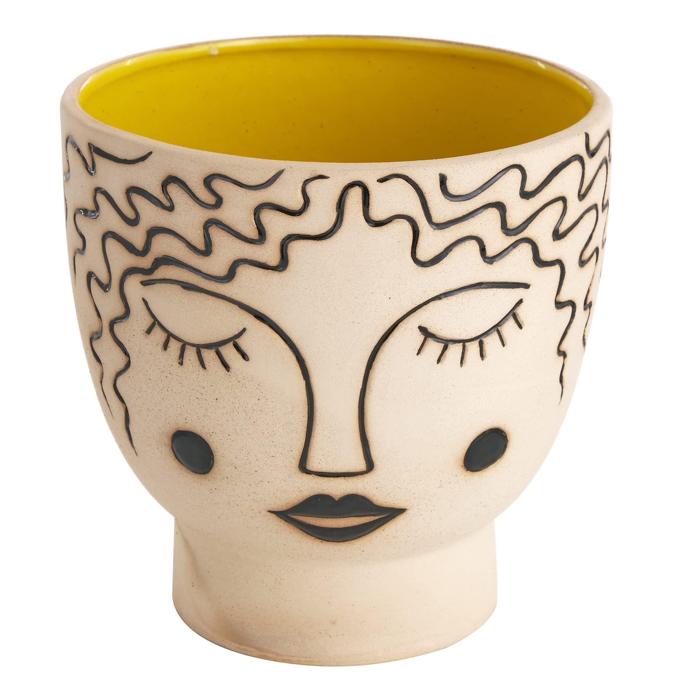 Baroni Home Vaso Ceramica Meditatore Grande con Piantina