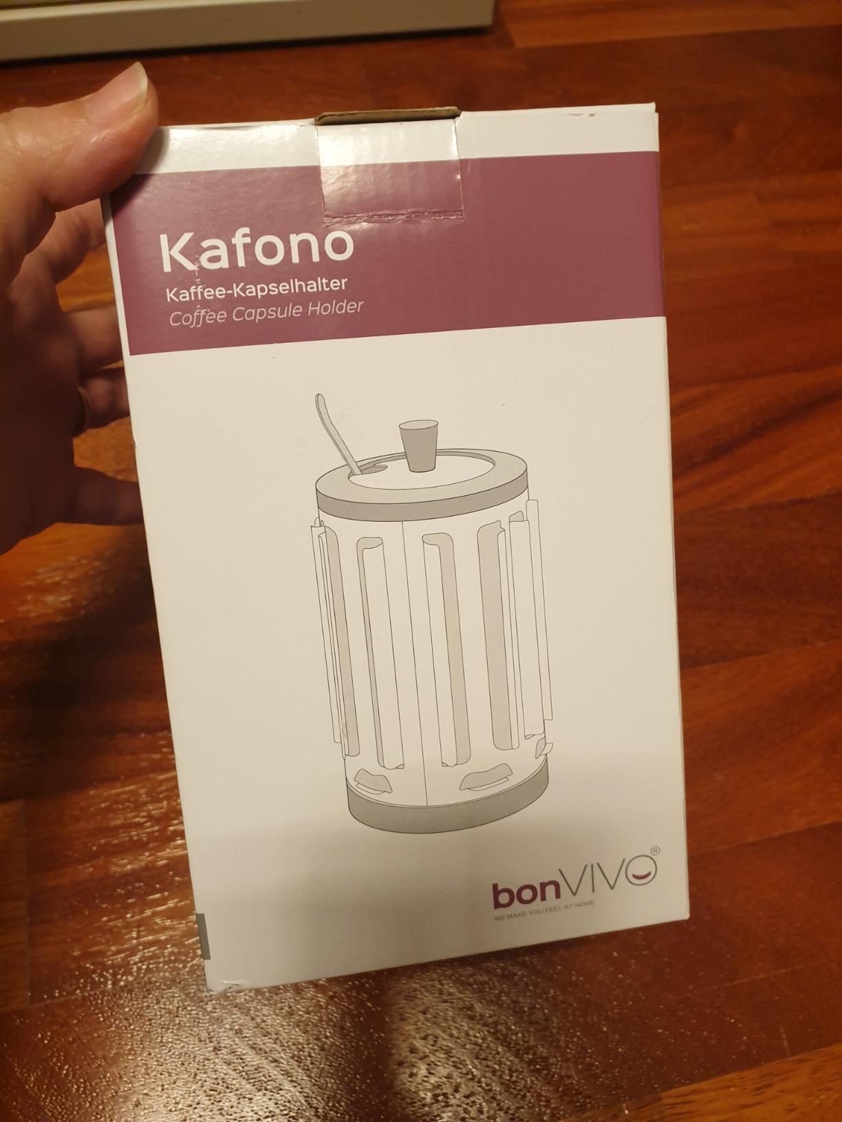 bonVIVO Kafono portacapsule 25 capsule acciaio rame girevole
