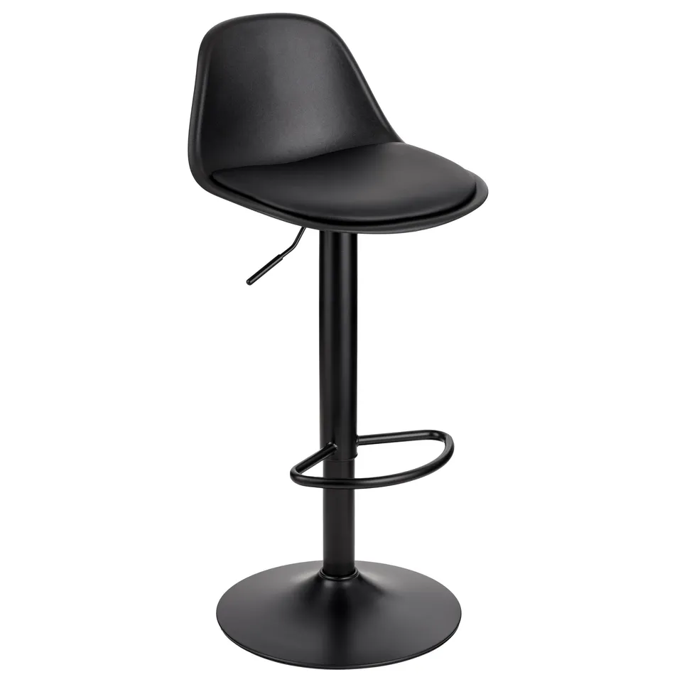 Baroni Home Sgabello Girevole Nero 1 Pezzo Altezza Regolabile