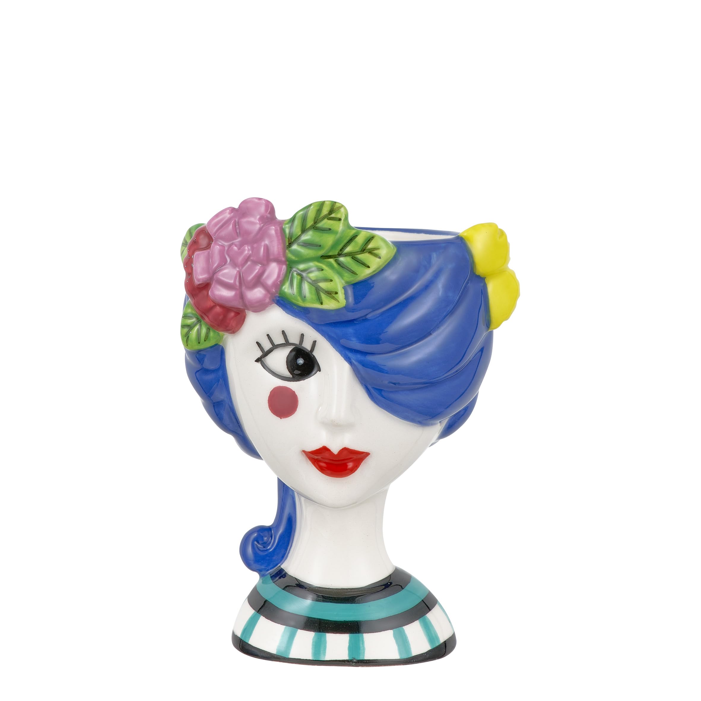 Baroni Stilish Iris vaso in ceramica grande volto dipinto