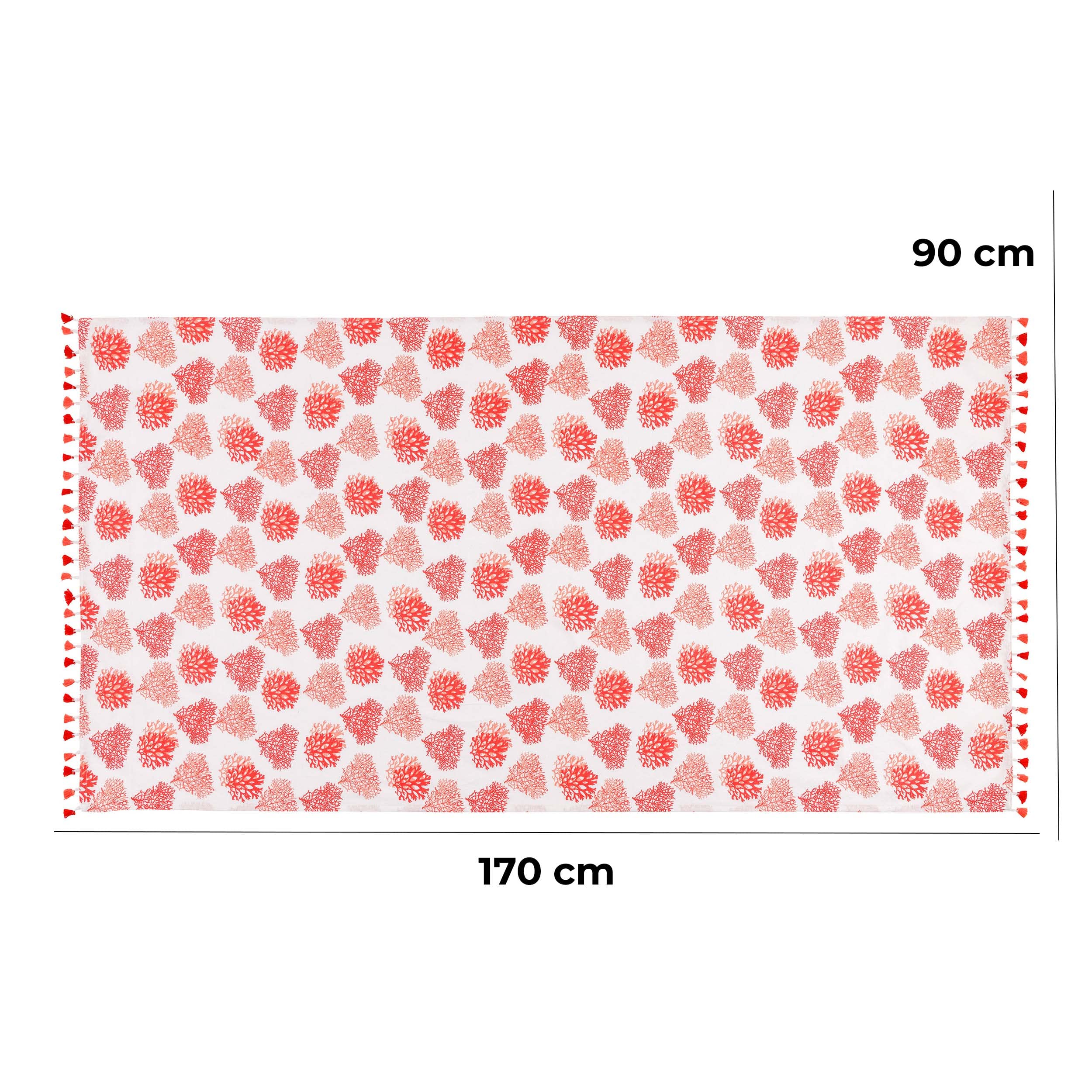 Baroni Home telo mare Coralli Rossi 170x90 cm cotone