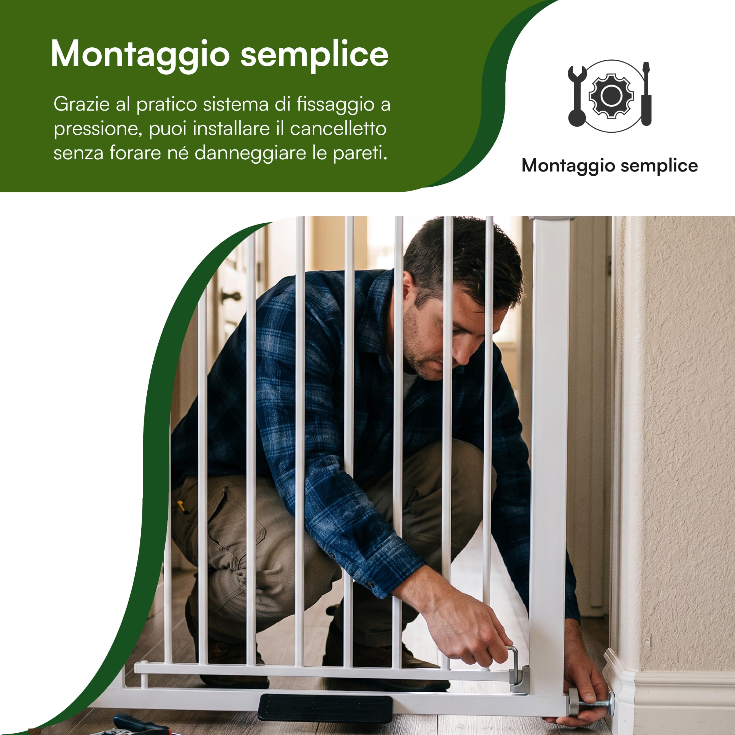 Baroni Home Cancello Cani Estensibile Grande 146-153 cm