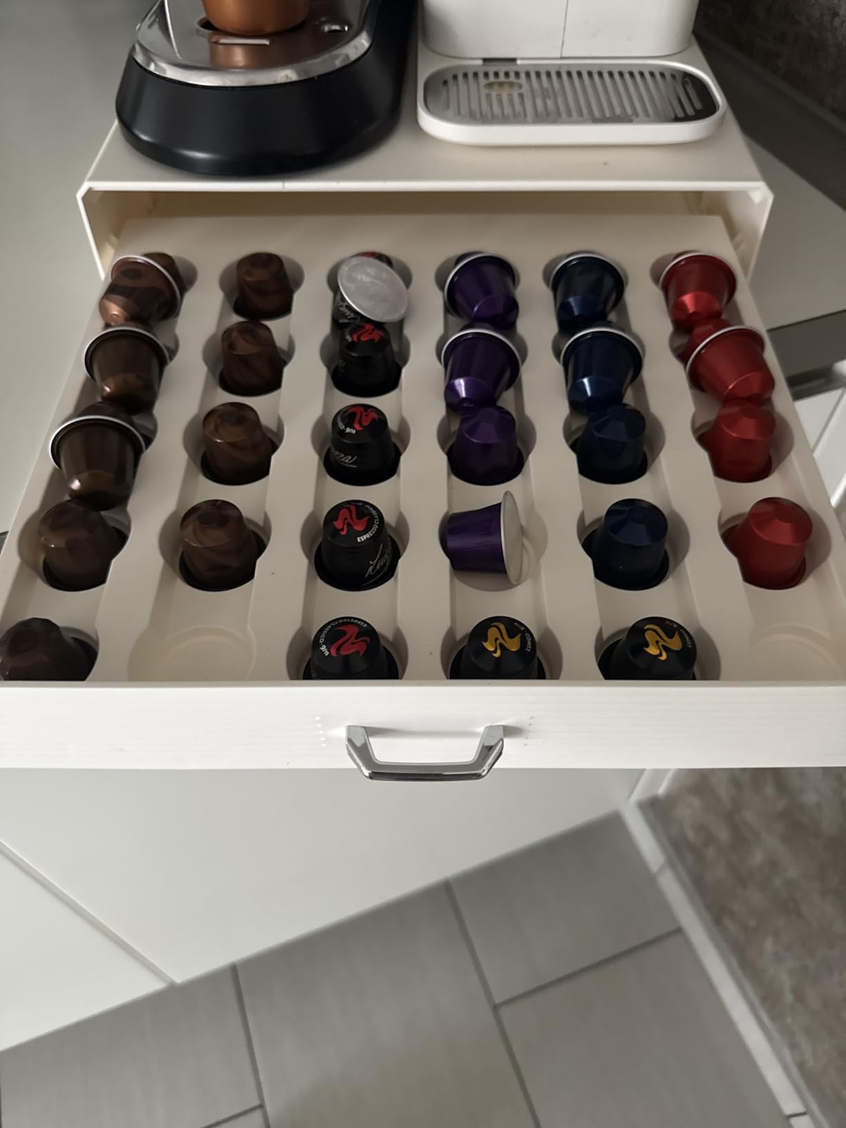 Baroni Home Cassetto Porta Capsule Nero 30 Capsule Plastica