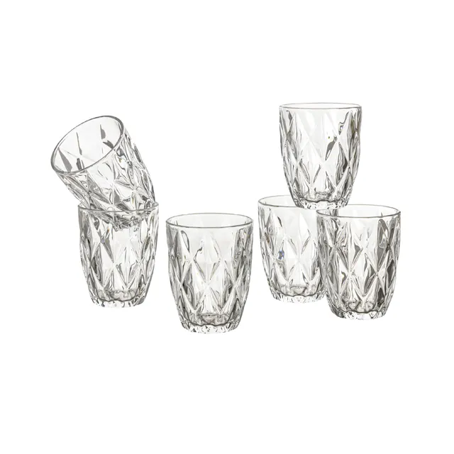 Baroni Home Rombi Grandi bicchieri vetro 30 cl 6 pezzi