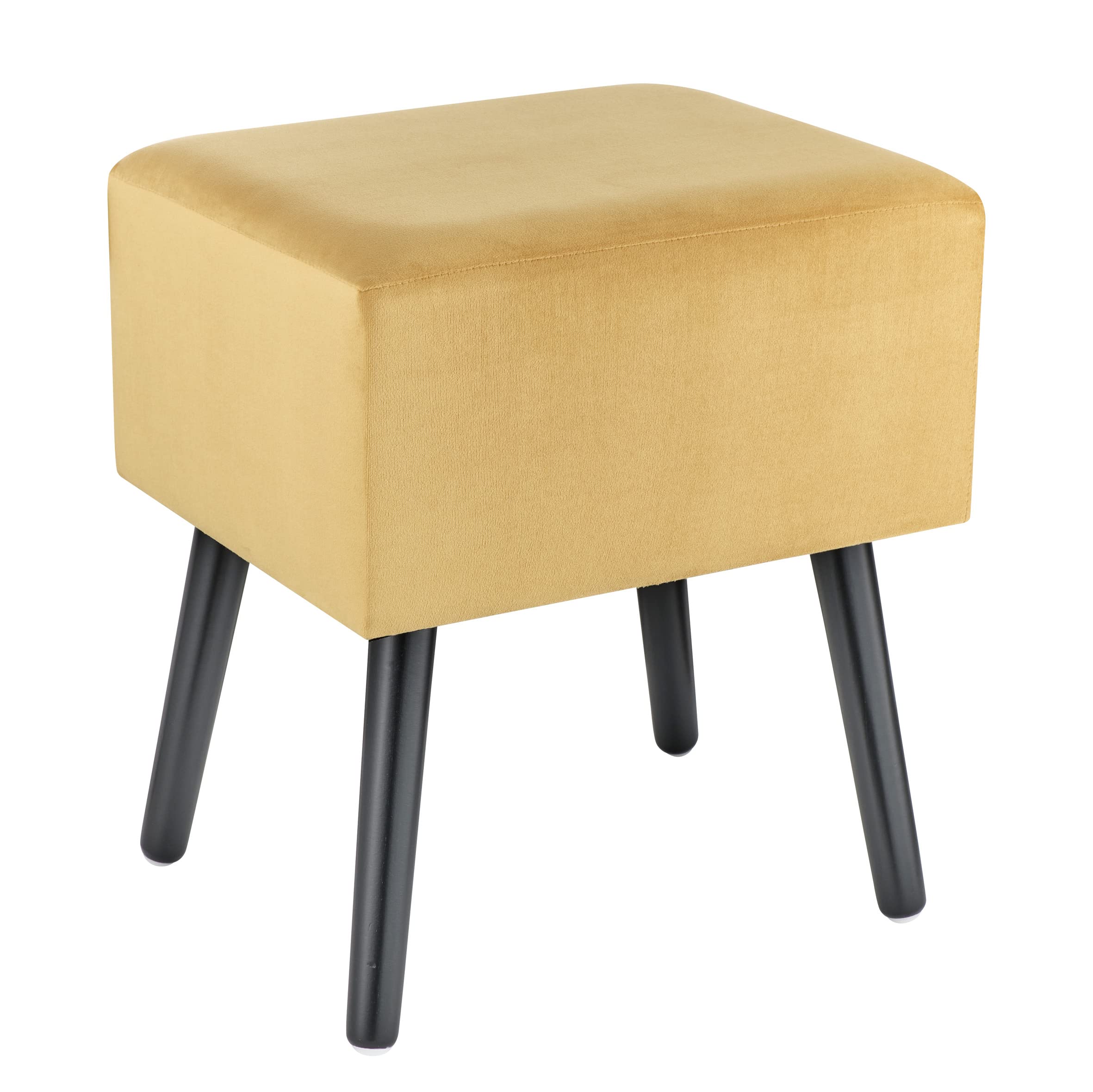 Baroni Home Pouf Velluto Rosa Cipria 40x33x46 cm Imbottito