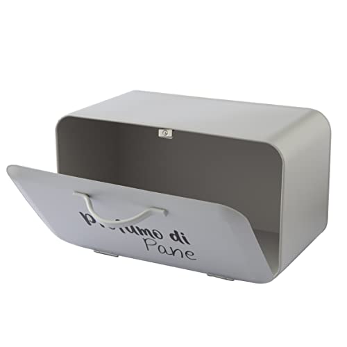 Baroni Home Portapane Metallo Grigio Chiaro 34X19X17 cm