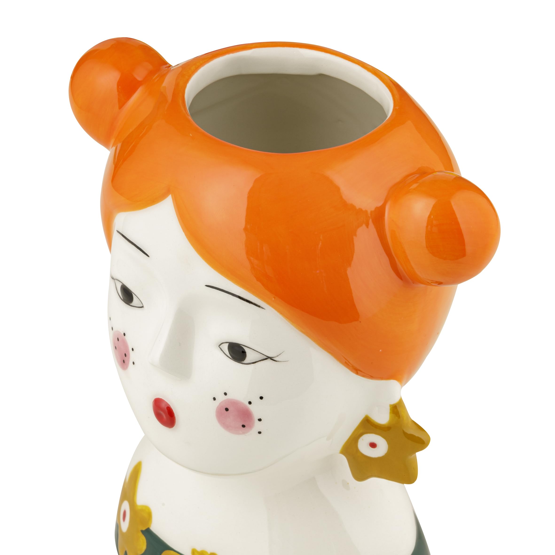Baroni Isotta Vaso Ceramica Rosso Grande 15x11x18 cm
