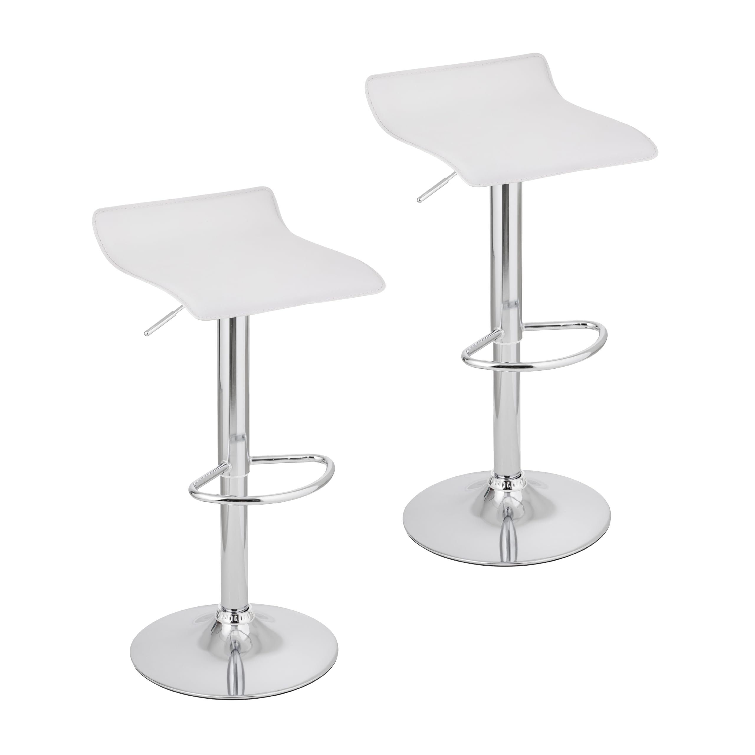 Baroni Home Set 2 Sgabelli Bar Girevoli Neri Altezza Regolabile