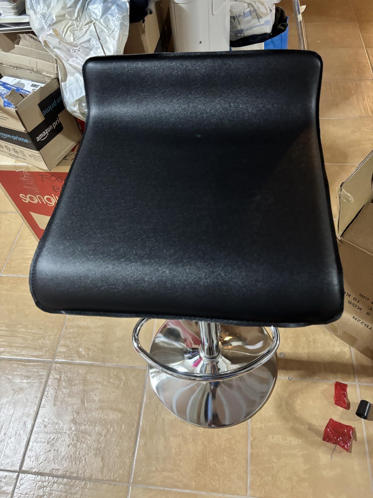 Baroni Home Set 2 Sgabelli Bar Girevoli Neri Altezza Regolabile