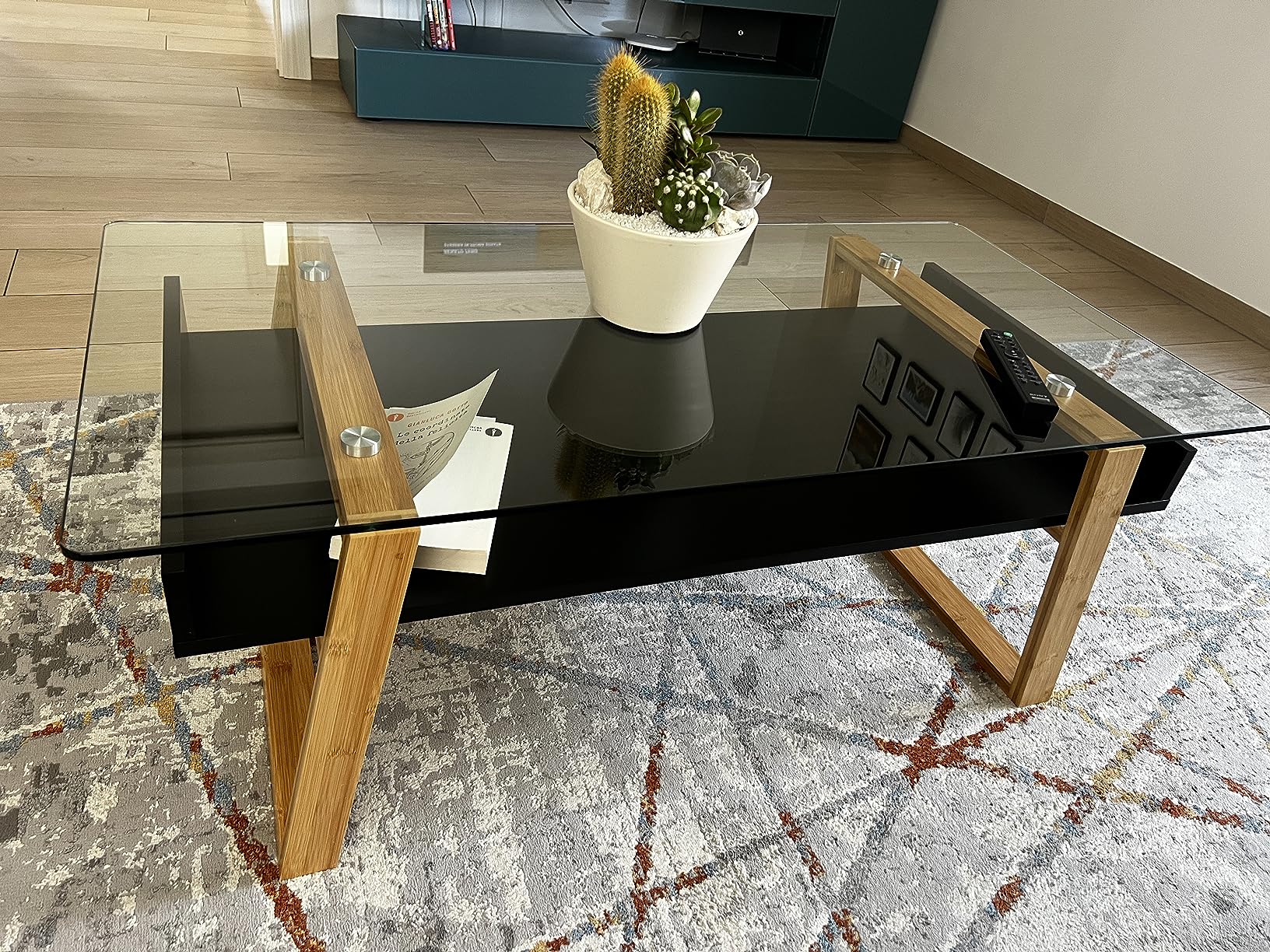 bonVIVO Donatella Scrivania Piccola Bianco H 40 cm Vetro