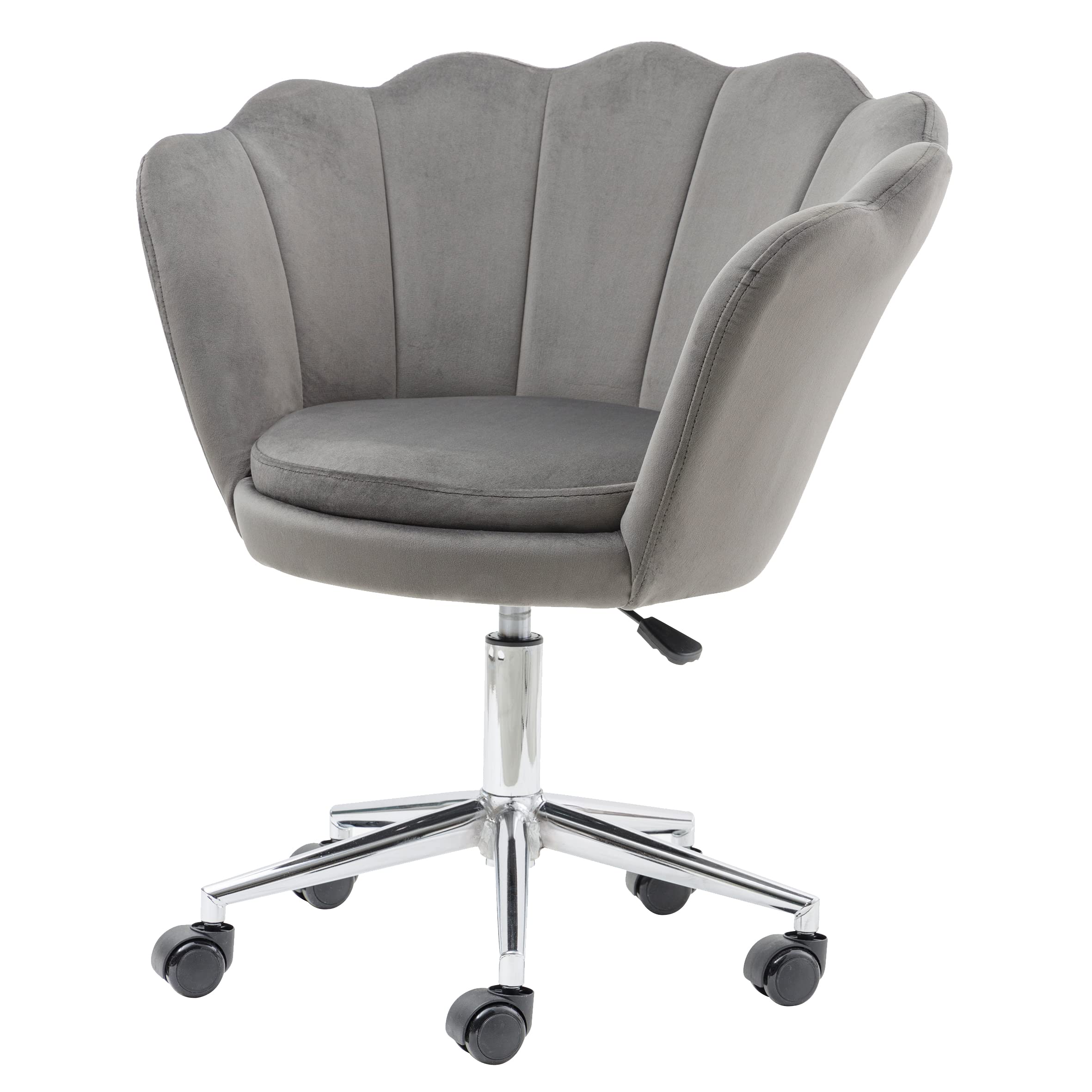 Baroni Home Poltrona Velluto Rosa Cipria con Ruote 69cm