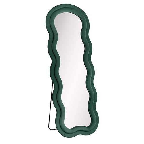 Baroni Home specchio da terra velluto verde scuro 160x60 cm