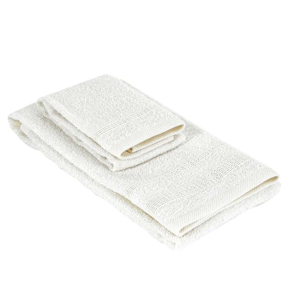 Baroni Home Afrodite set 2 asciugamani bianco 100% cotone