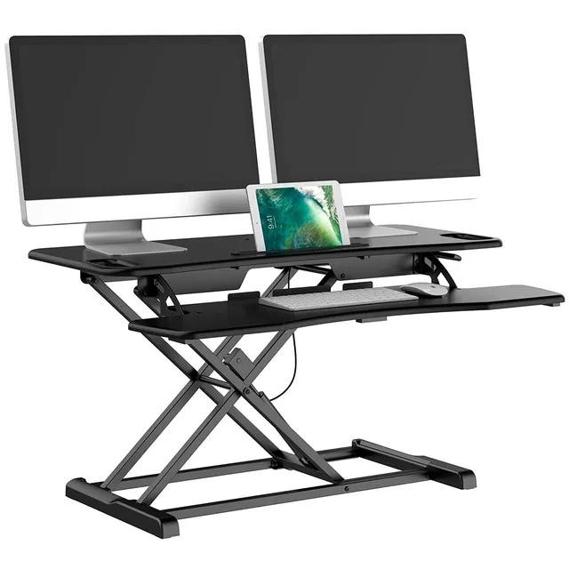 bonVIVO Scrivania Regolabile Sit Stand Nera da PC Ufficio