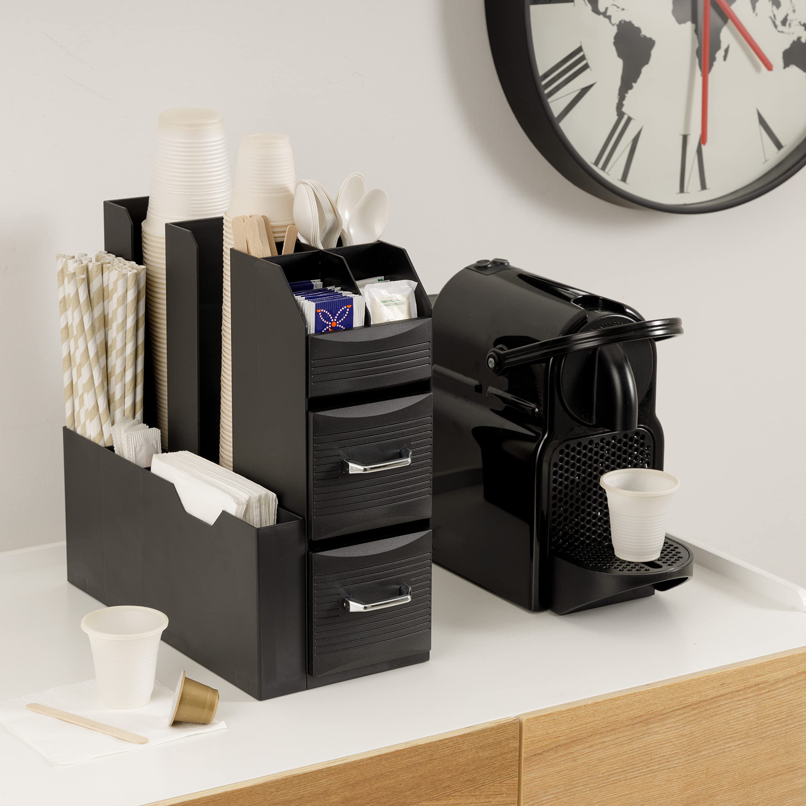 Baroni Home Coffee Station Nera Porta Capsule 55 Capsule 11 Scomparti