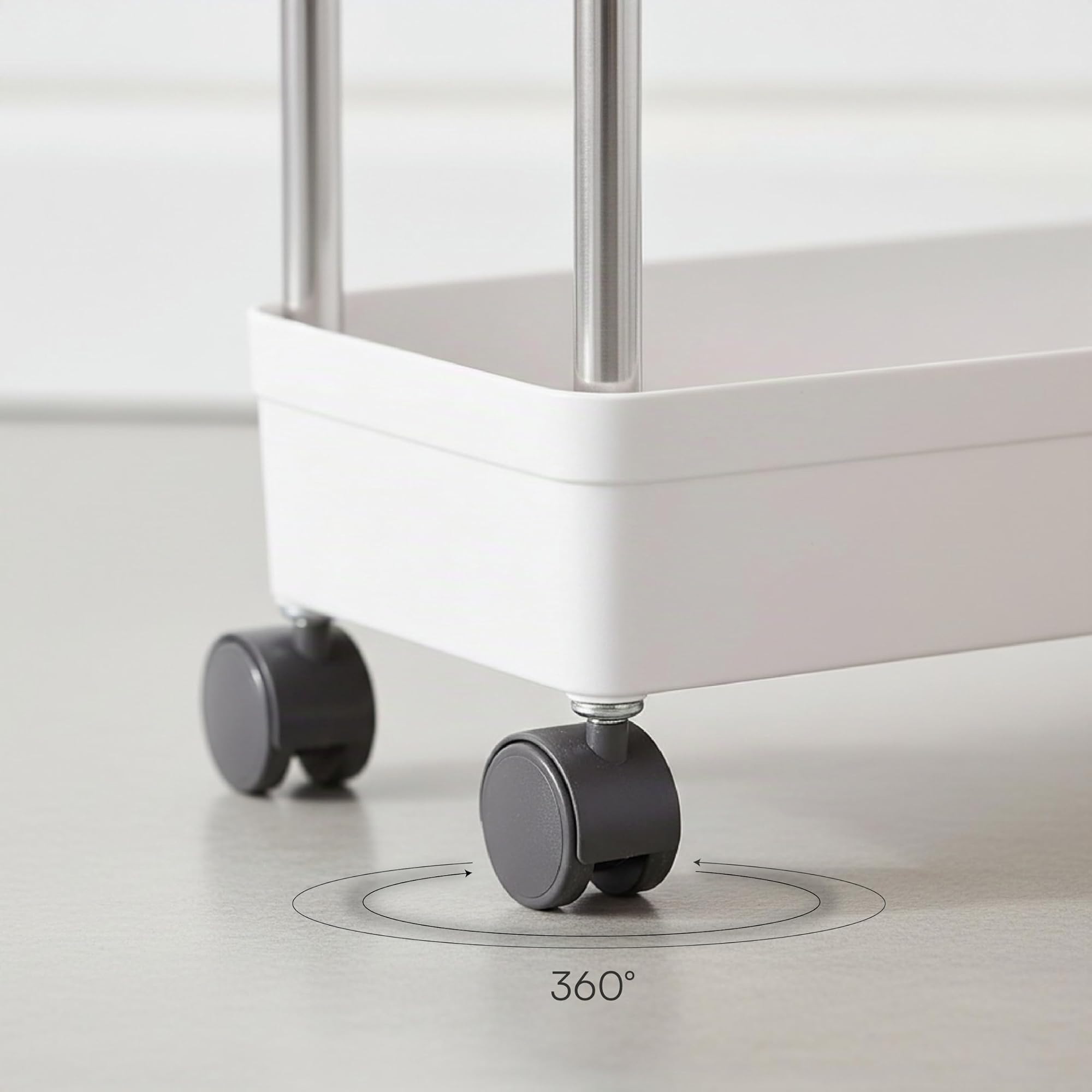 Baroni Home Carrello Portaoggetti 4 Ripiani Bianco 36x15x84 cm