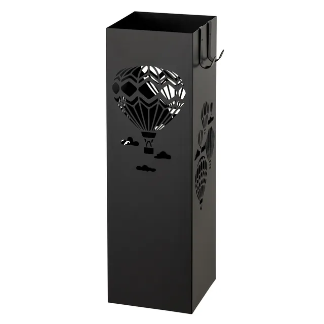 Baroni Home Mongolfiere portaombrelli nero metallo 16x16x49 cm